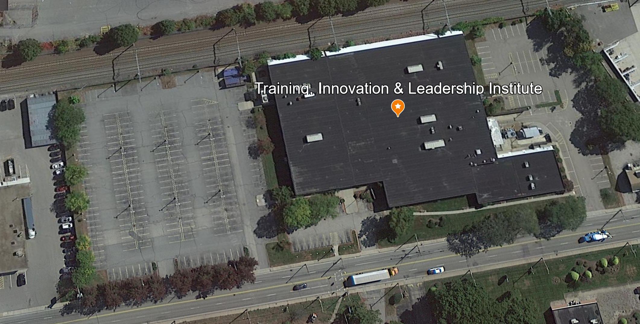 Aerial view of the TILI NEXT campus at 480 Jefferson Boulevard, Warwick